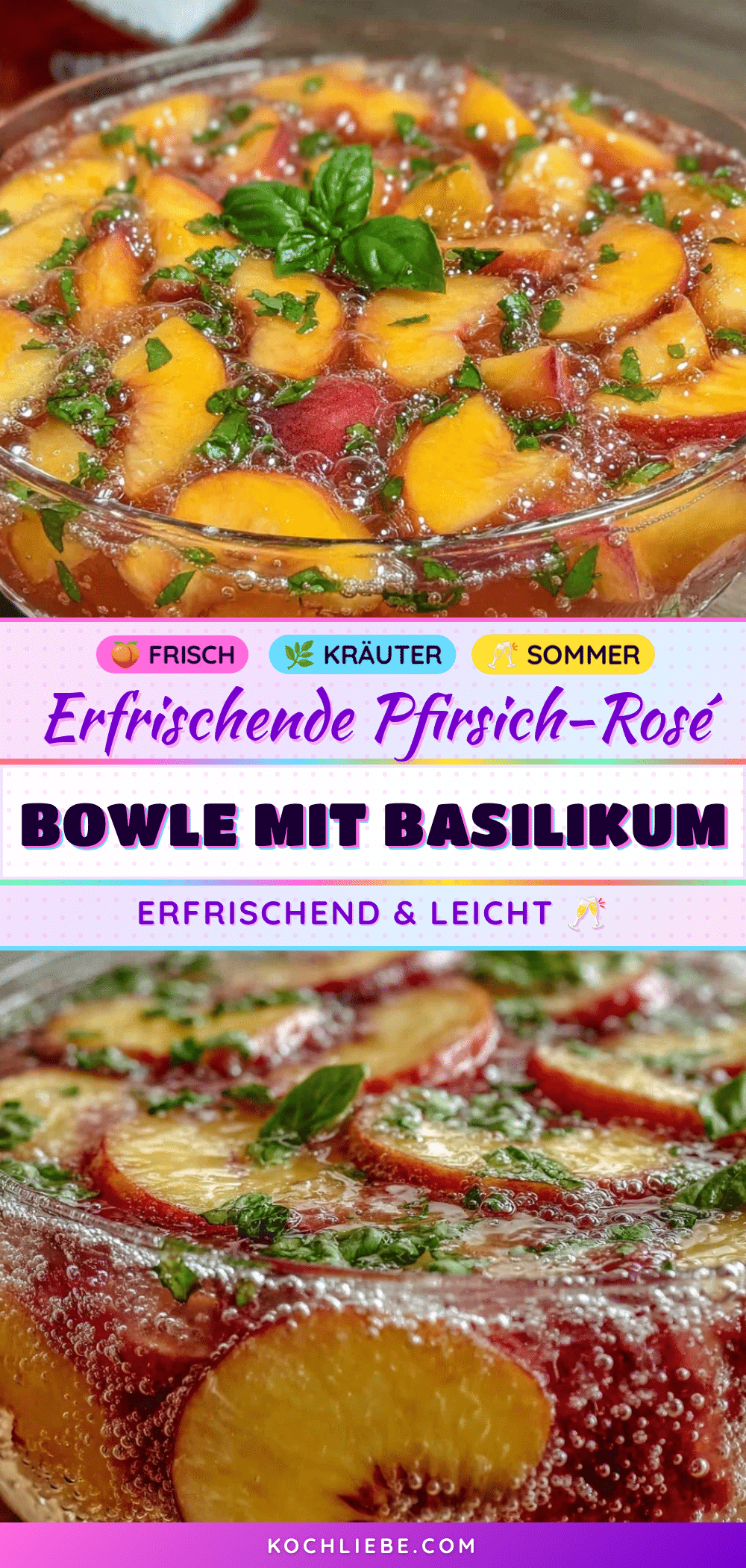 Pfirsich-Rosé-Bowle recipe