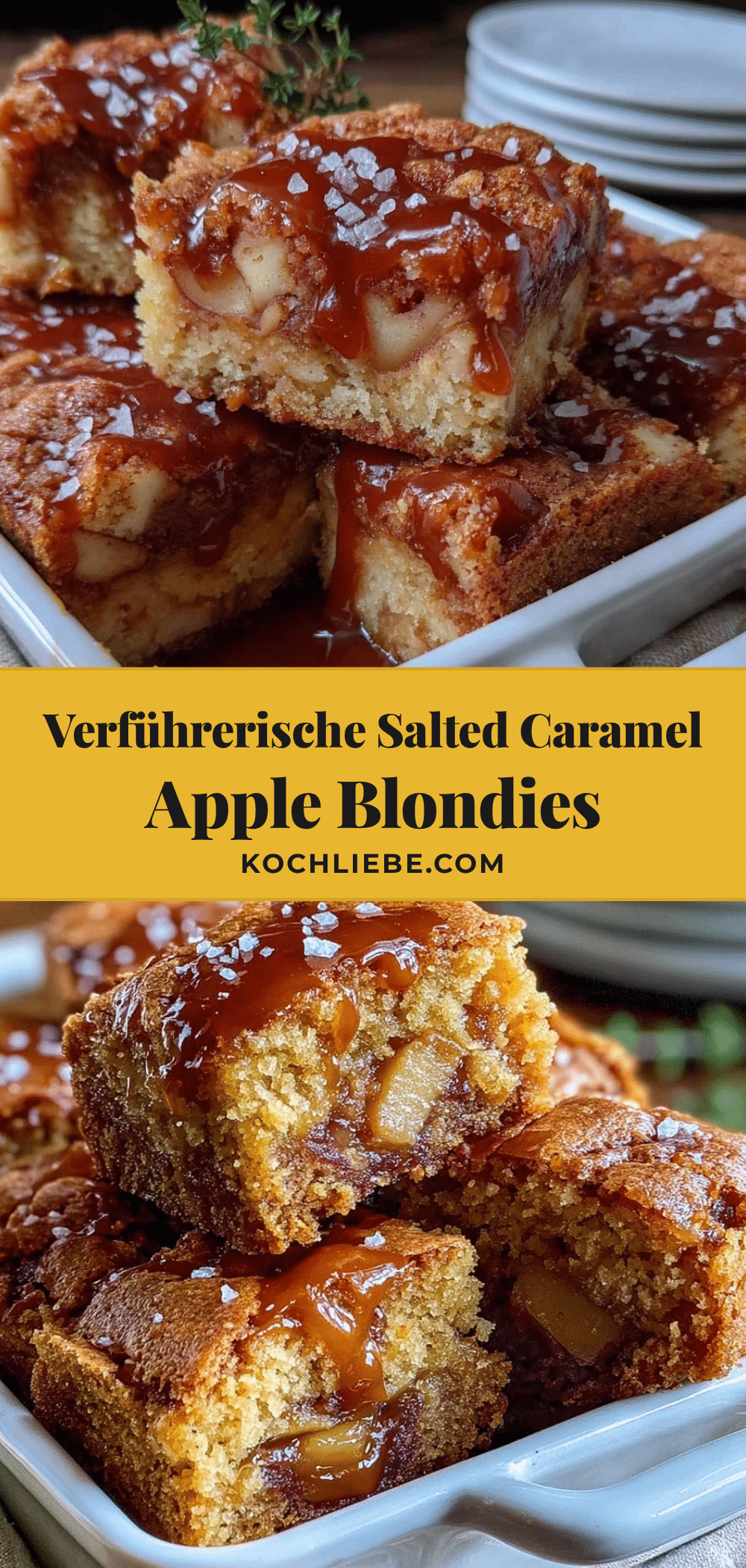 Salted Caramel Apple Blondies recipe