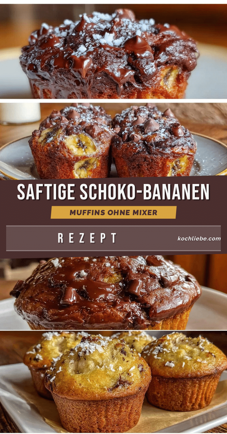 Schoko-Bananen-Muffins ohne Mixer recipe