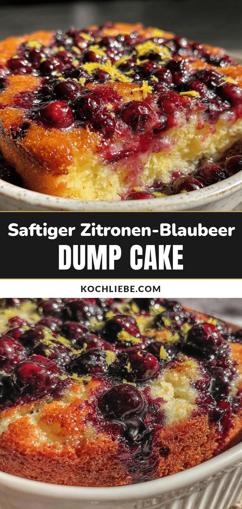 Zitronen-Blaubeer Dump Cake recipe