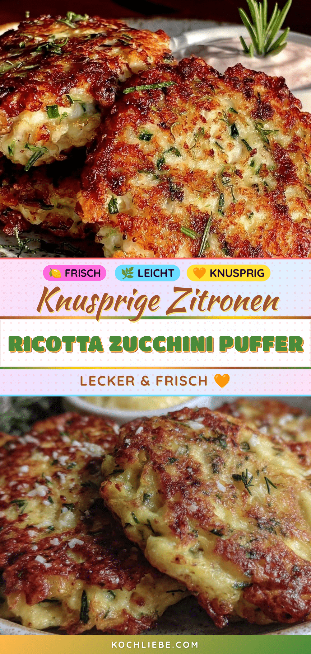Zitronen Ricotta Zucchini Puffer recipe