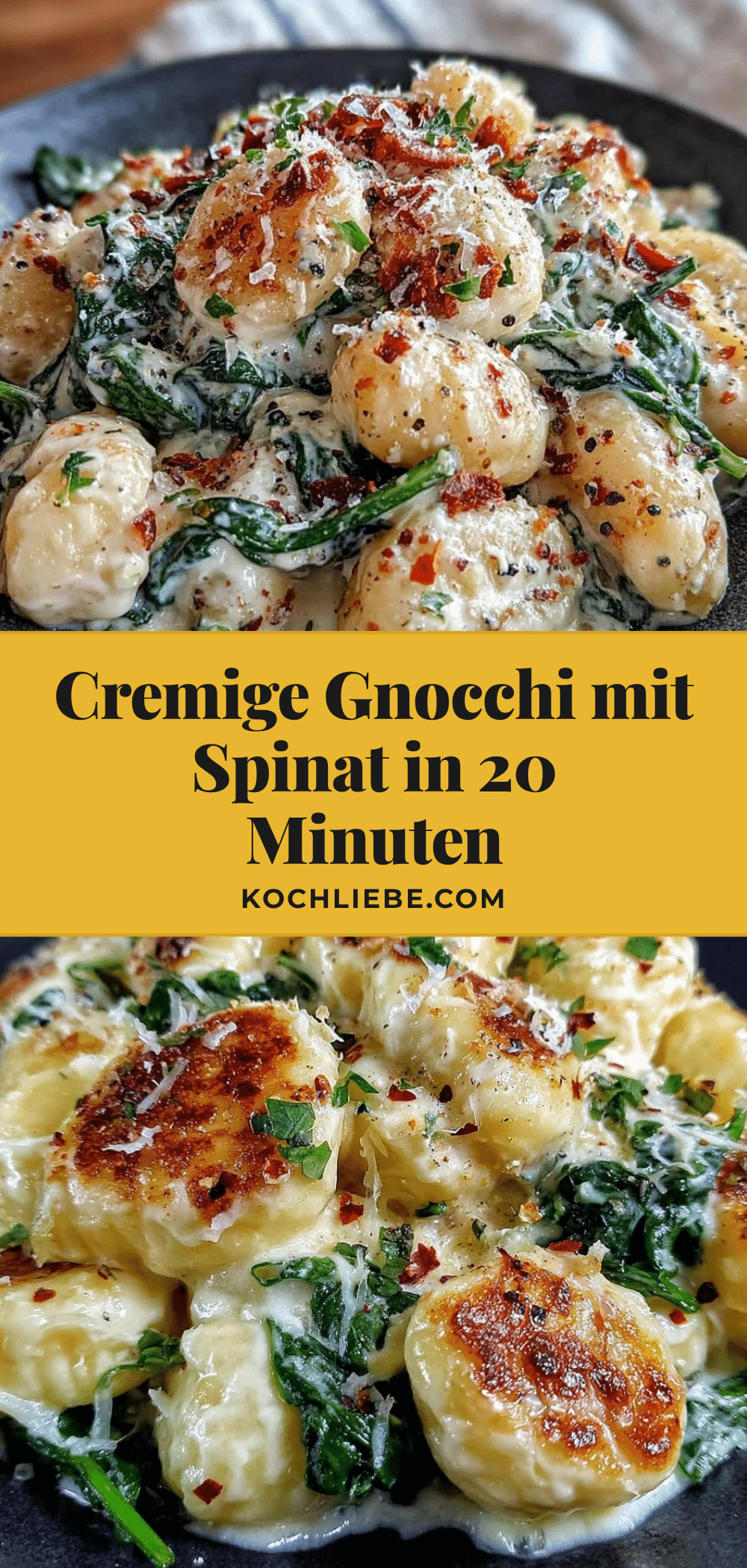 cremige gnocchi mit spinat und gorgonzola recipe