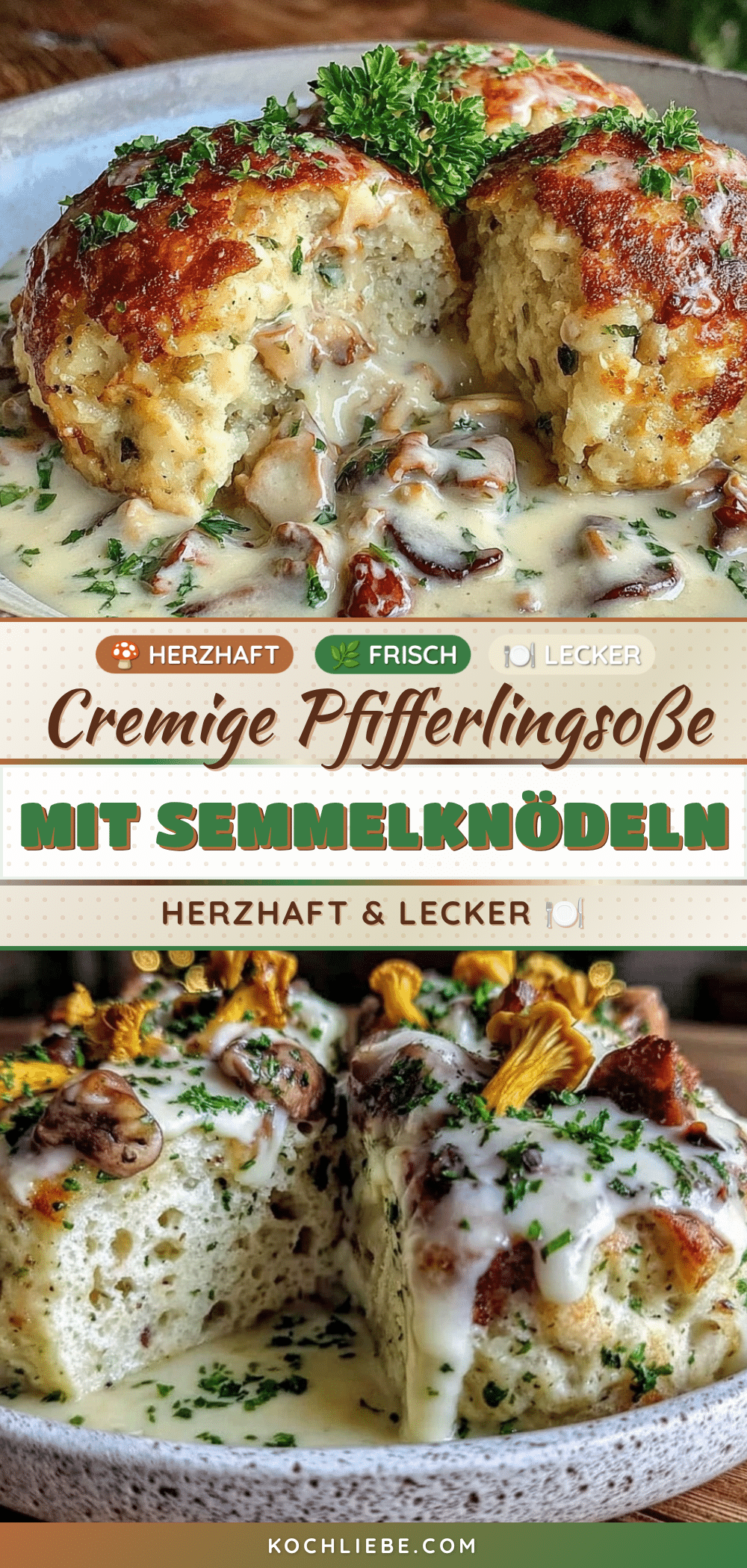 cremige Pfifferlingsoße mit Semmelknödeln recipe