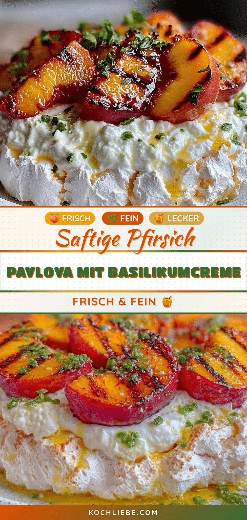 gegrillte Pfirsich Pavlova recipe