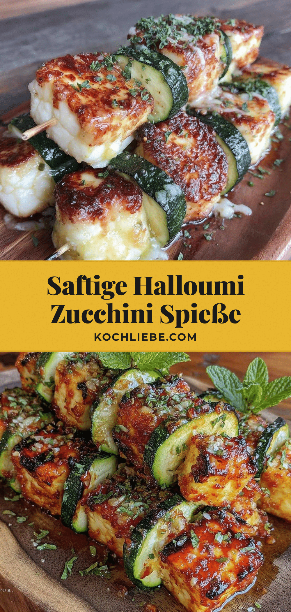 gegrillte zucchini halloumi spieße recipe