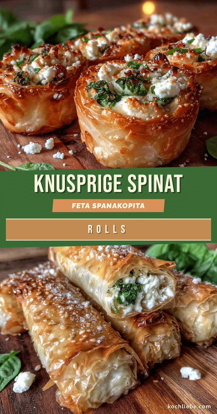 Spinat Feta Spanakopita Rolls recipe