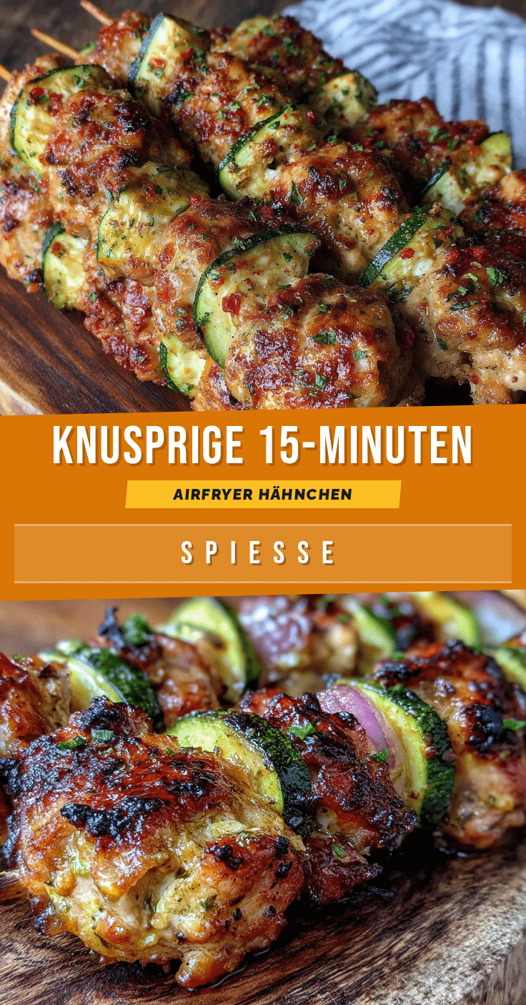 Airfryer Hähnchen-Zucchini-Spieße recipe