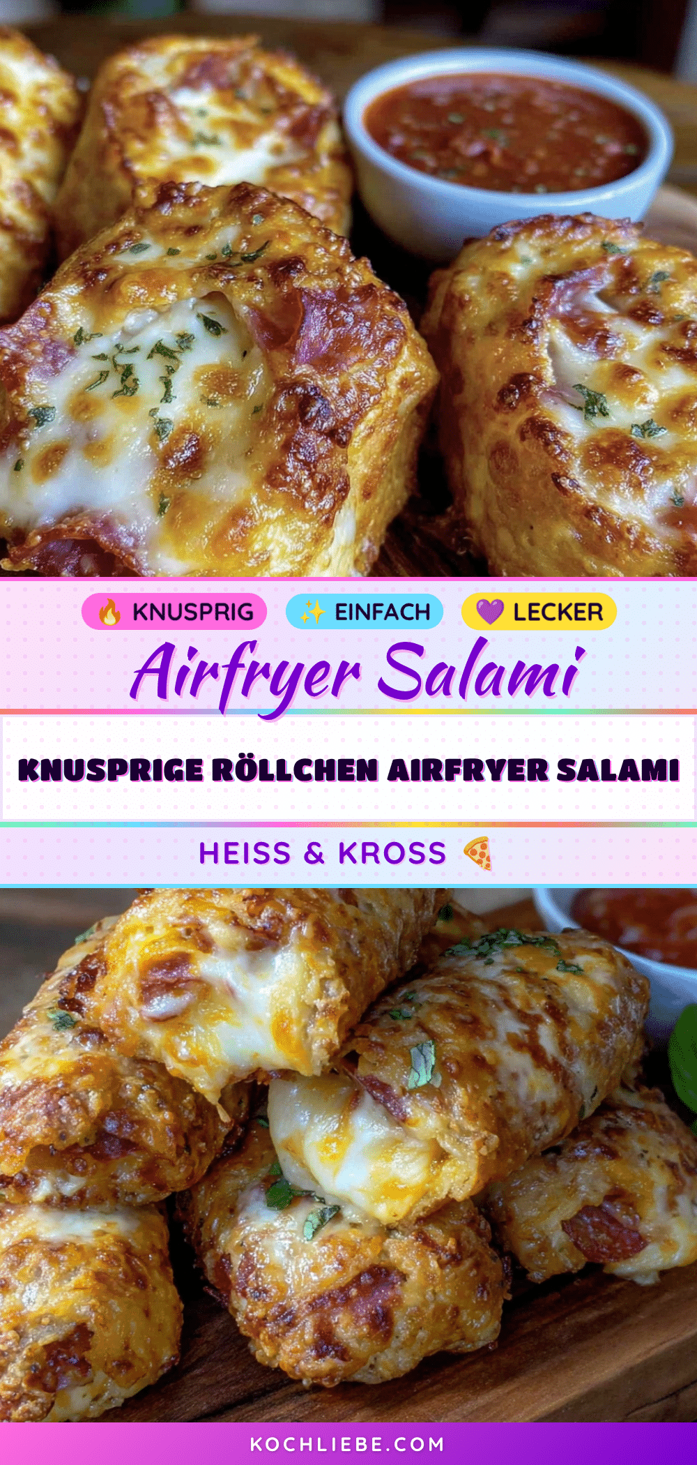 Airfryer Pizza-Röllchen mit Salami recipe