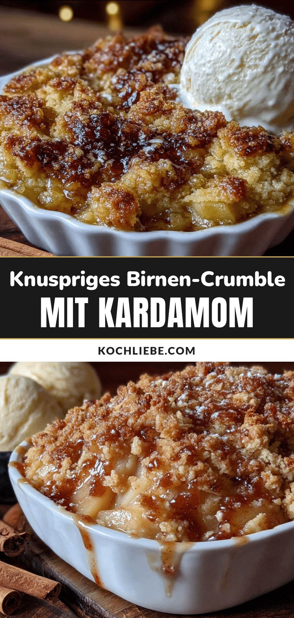 Birnen-Crumble mit Kardamom recipe