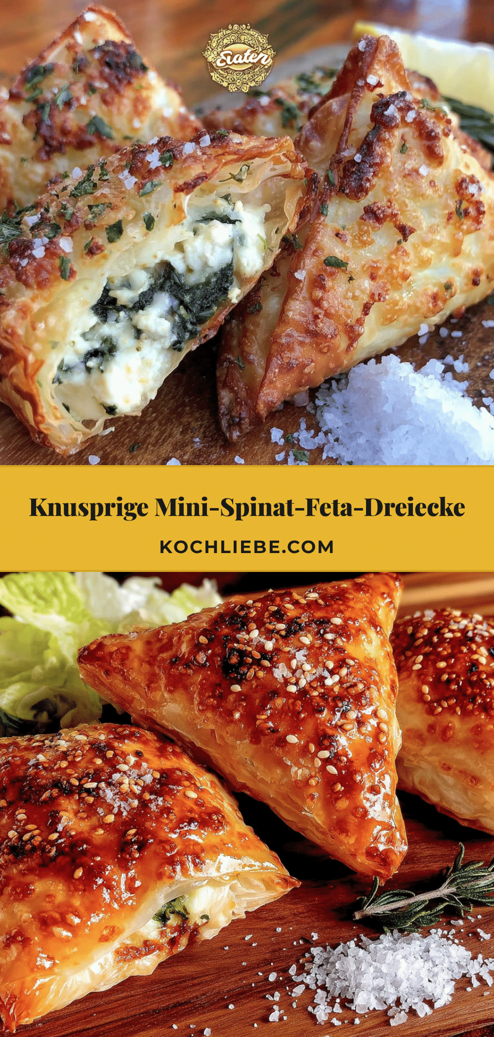 Blätterteig-Spinat-Feta-Dreiecke recipe