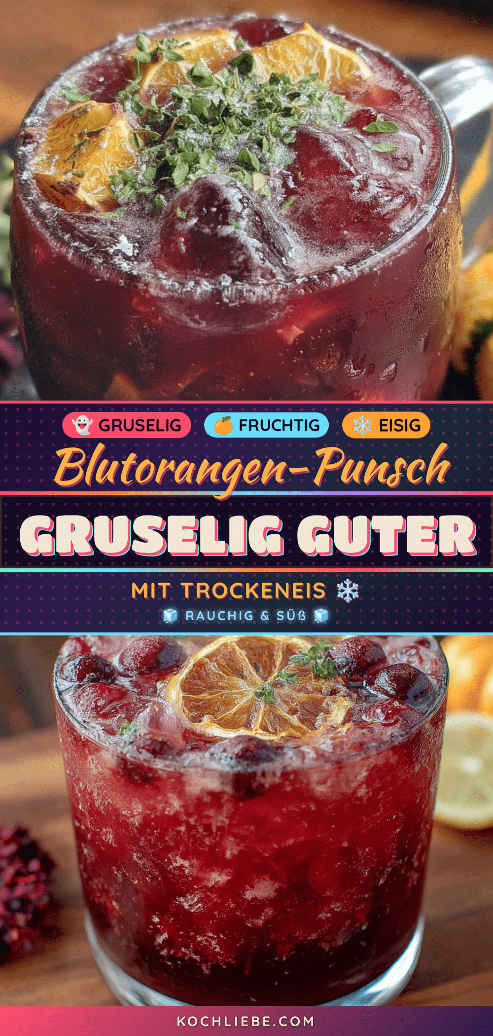 Blutorangen-Punsch mit Trockeneis-Effekt recipe