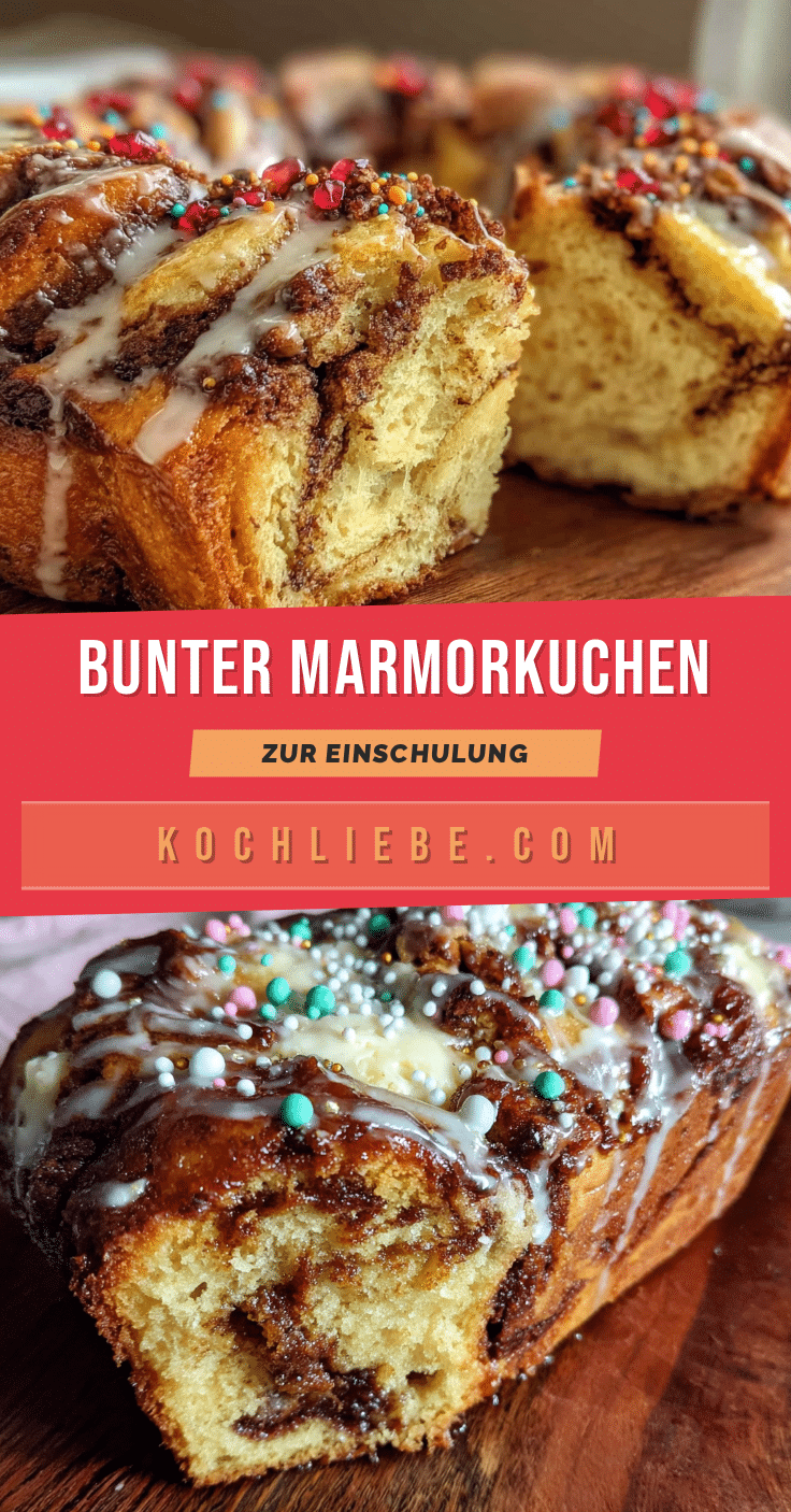 bunter Marmorkuchen zur Einschulung recipe