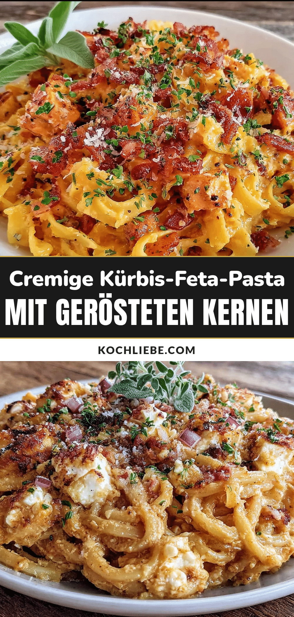 Cremige Kürbis-Feta-Pasta recipe