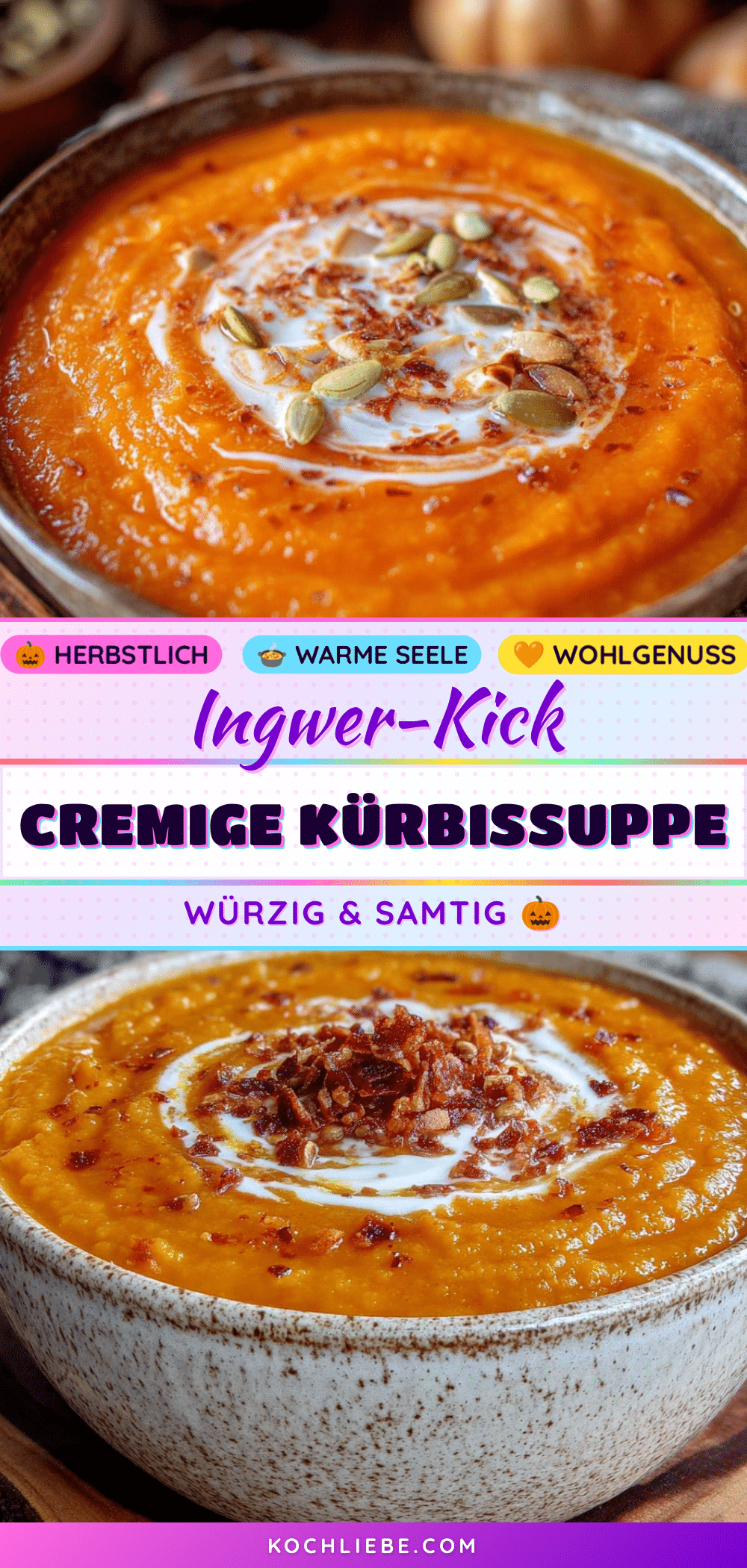 cremige Kürbissuppe mit Ingwer recipe