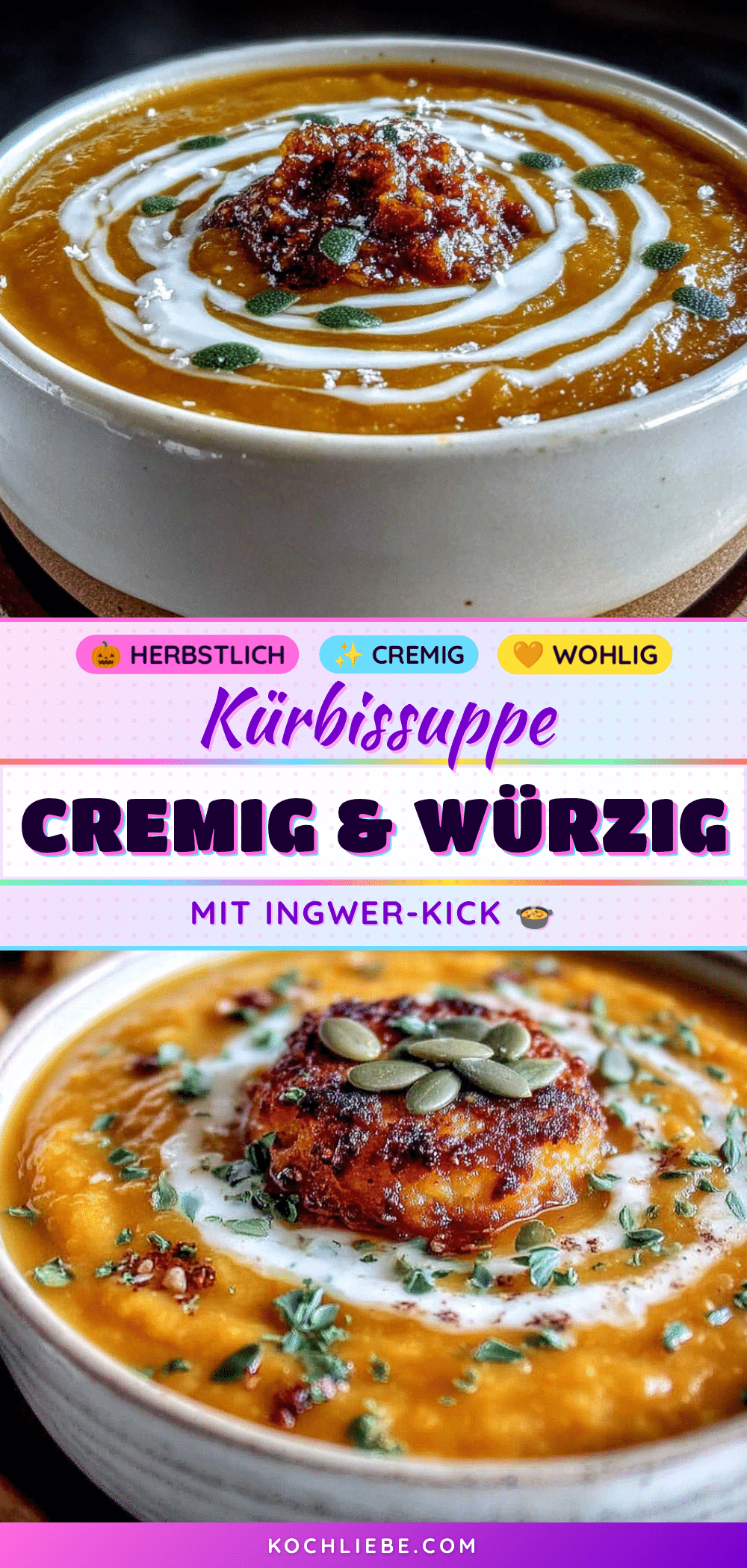 Cremige Kürbissuppe mit Ingwer recipe