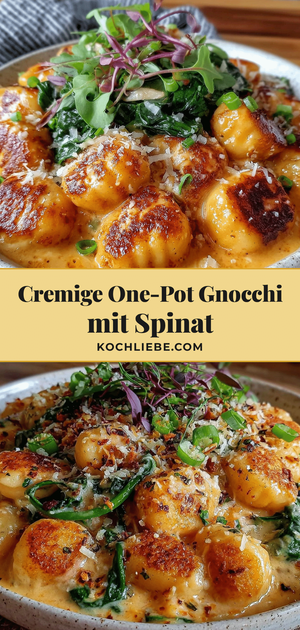 Cremige One-Pot Gnocchi mit Spinat und Knoblauch recipe
