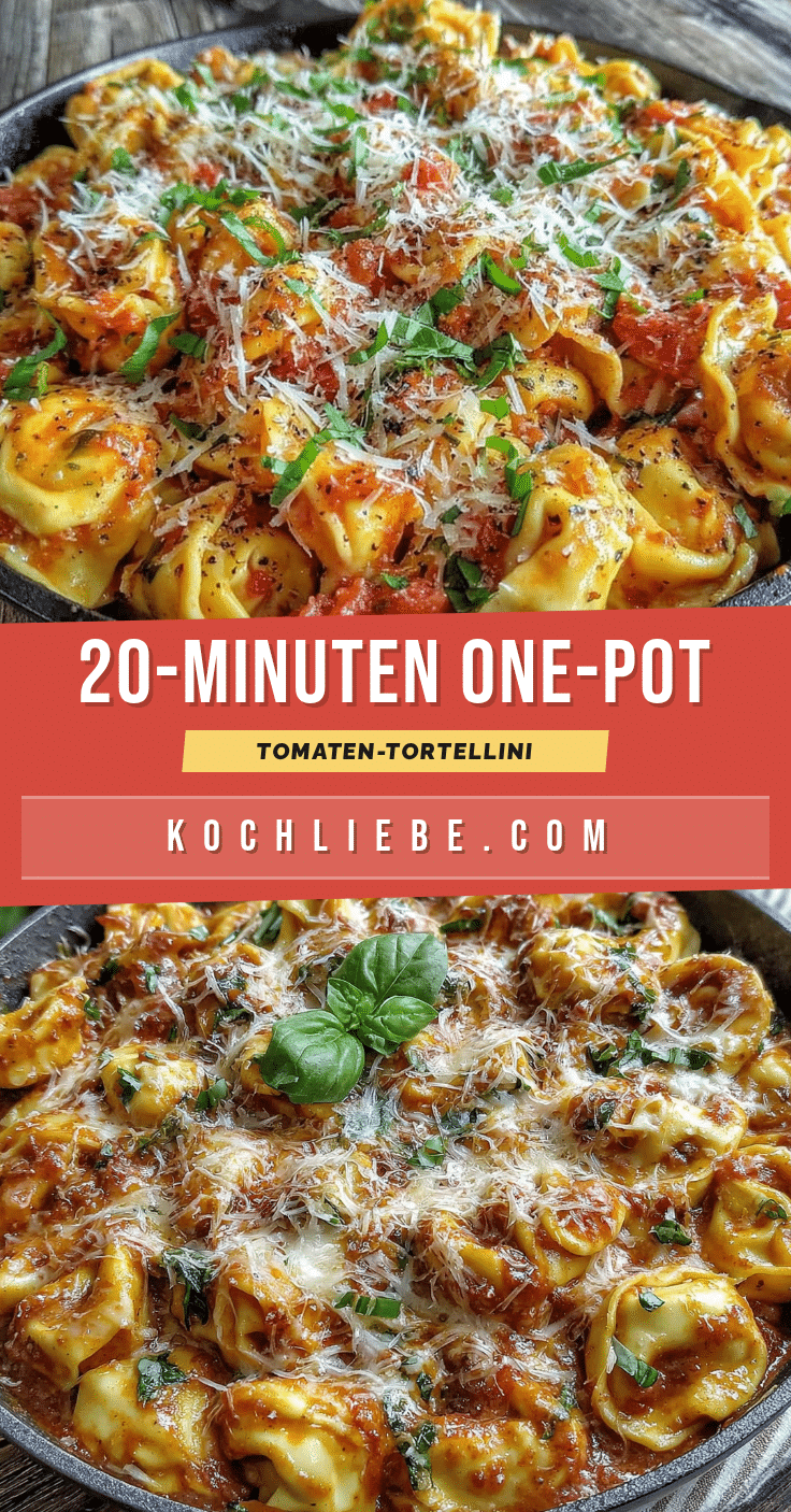 Cremige One-Pot Tomaten-Tortellini mit Spinat recipe