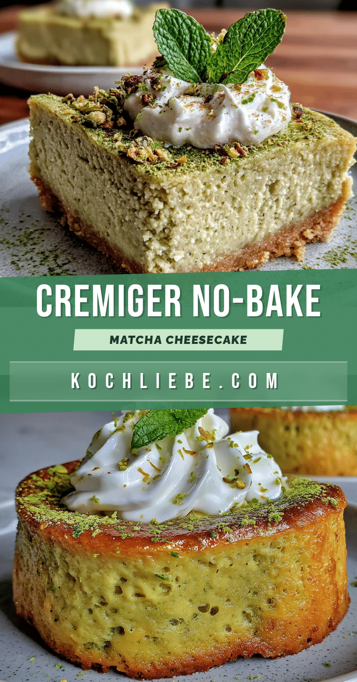 Cremiger Matcha-Cheesecake No-Bake recipe