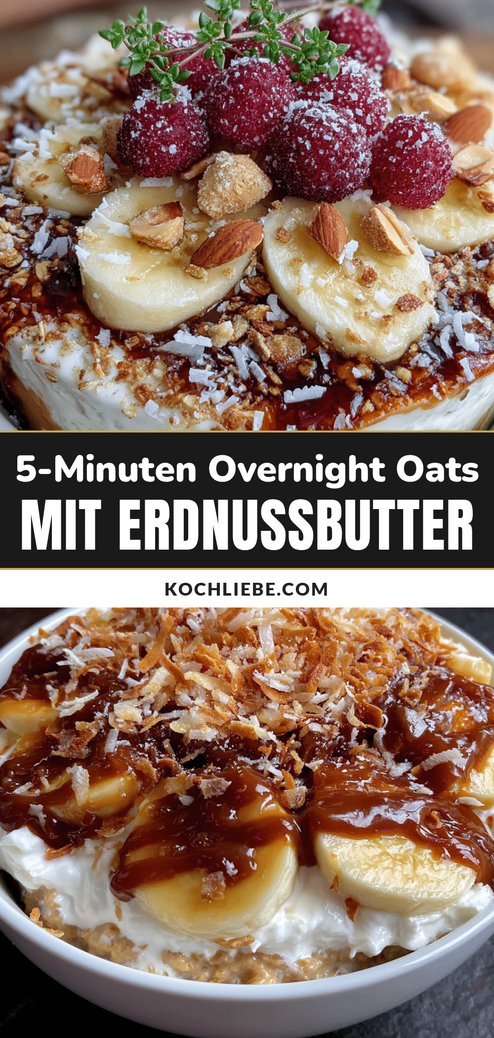 Cremiges Overnight Oats mit Erdnussbutter und Banane recipe