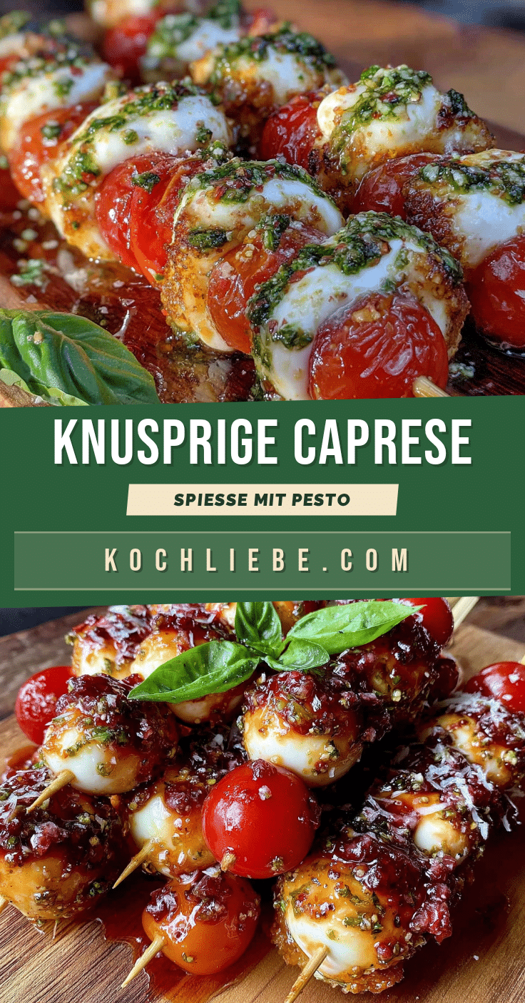 Einfache Caprese-Spieße mit Basilikum-Pesto recipe