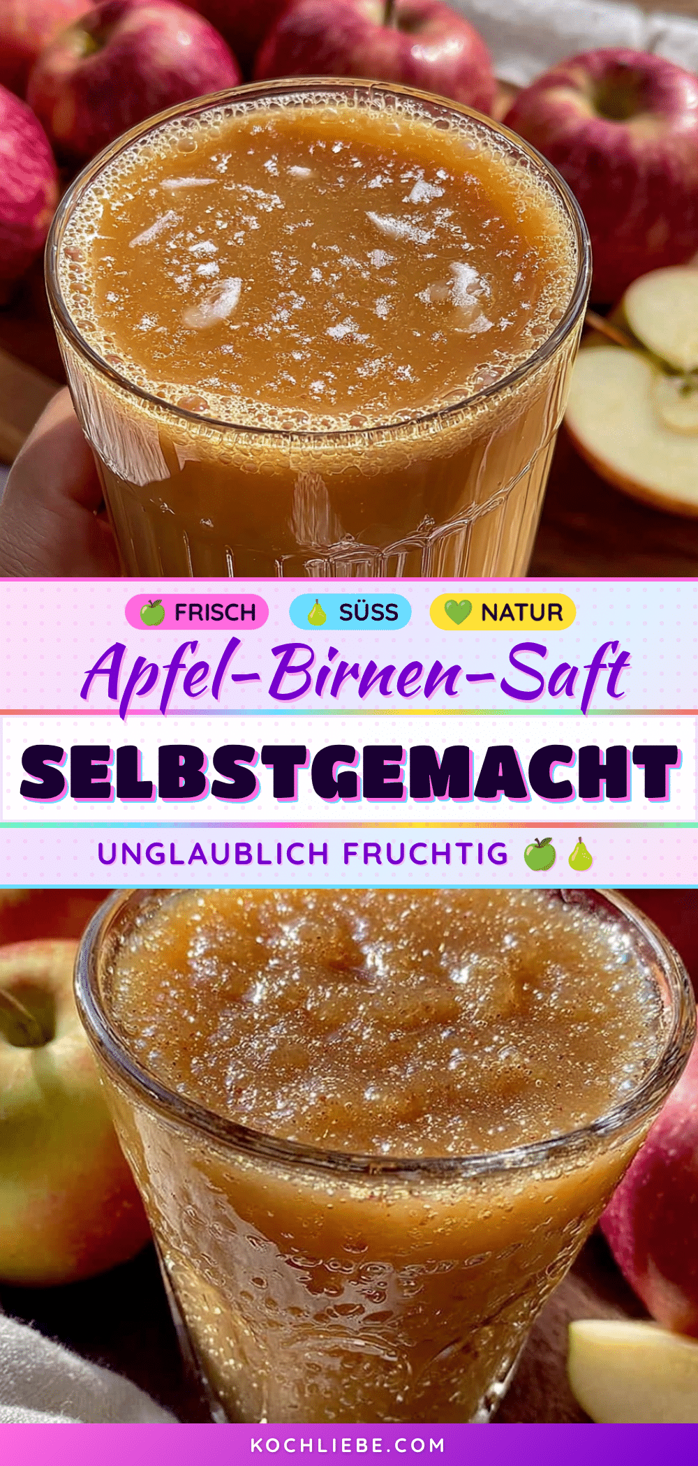Einfacher selbstgemachter Apfel-Birnen-Saft ohne Entsafter recipe
