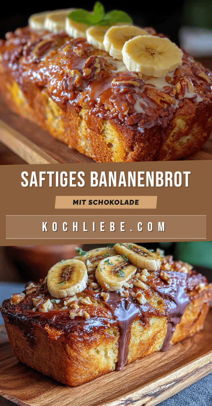 einfaches saftiges Bananenbrot mit Walnüssen und Schokolade recipe