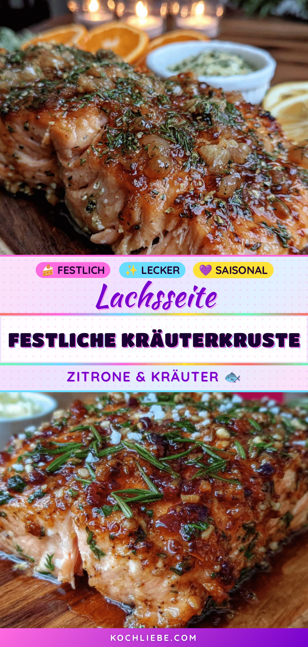 Gebackene Lachsseite mit Kräuter-Zitronen-Marinade recipe