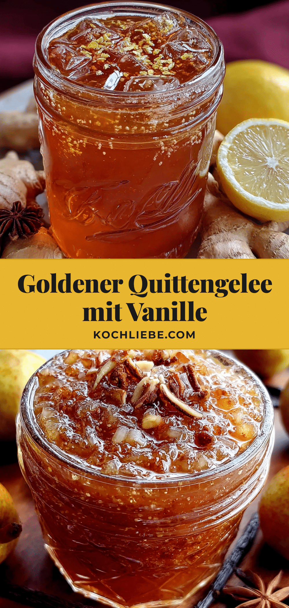 Goldener Quittengelee mit Vanille recipe
