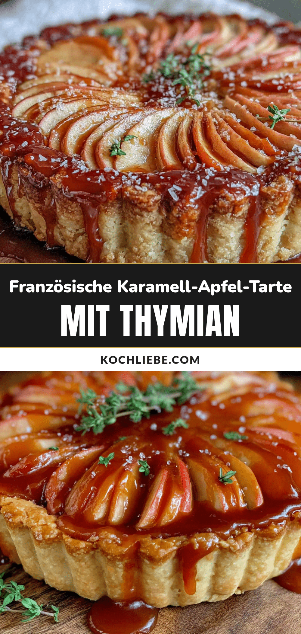 Karamell-Apfel-Tarte mit Thymian recipe