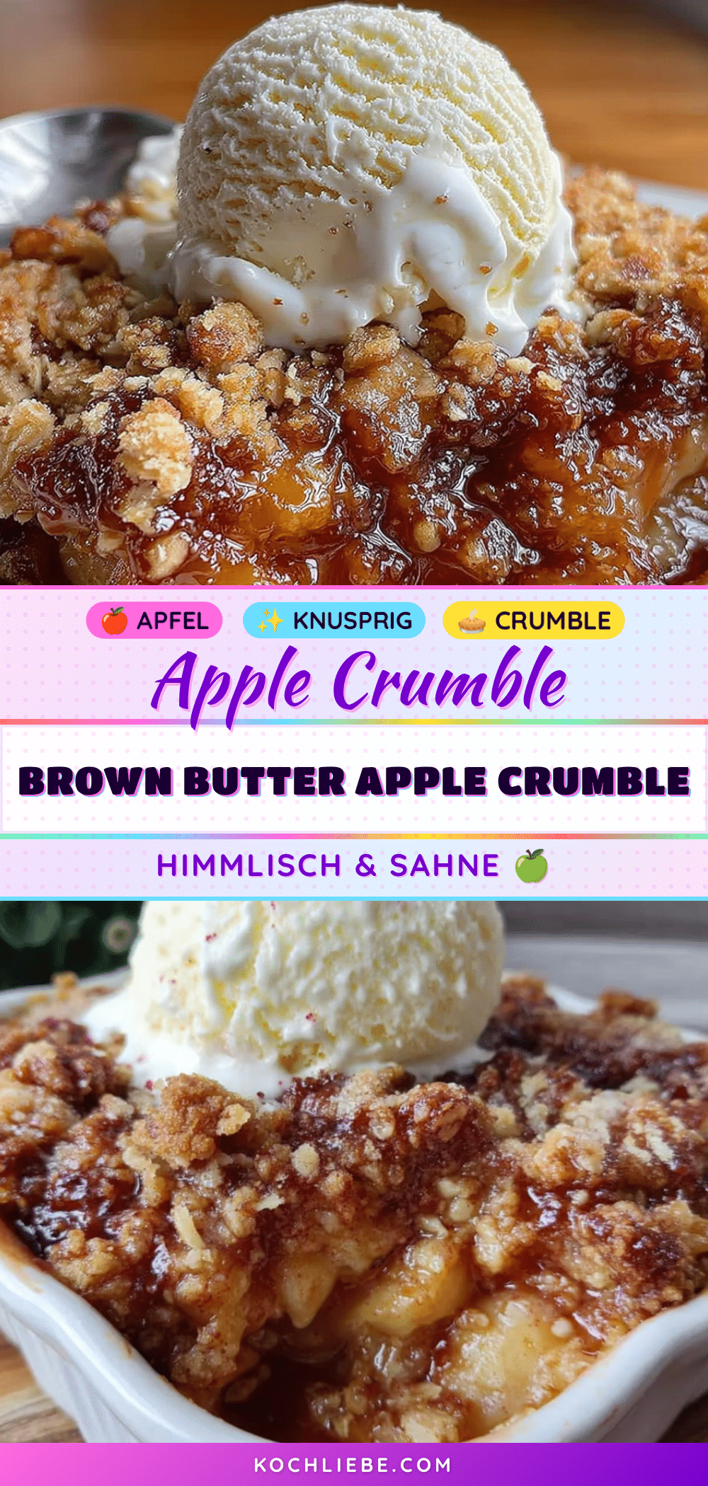 Knuspriger Apple Crumble mit Brown-Butter-Streuseln recipe