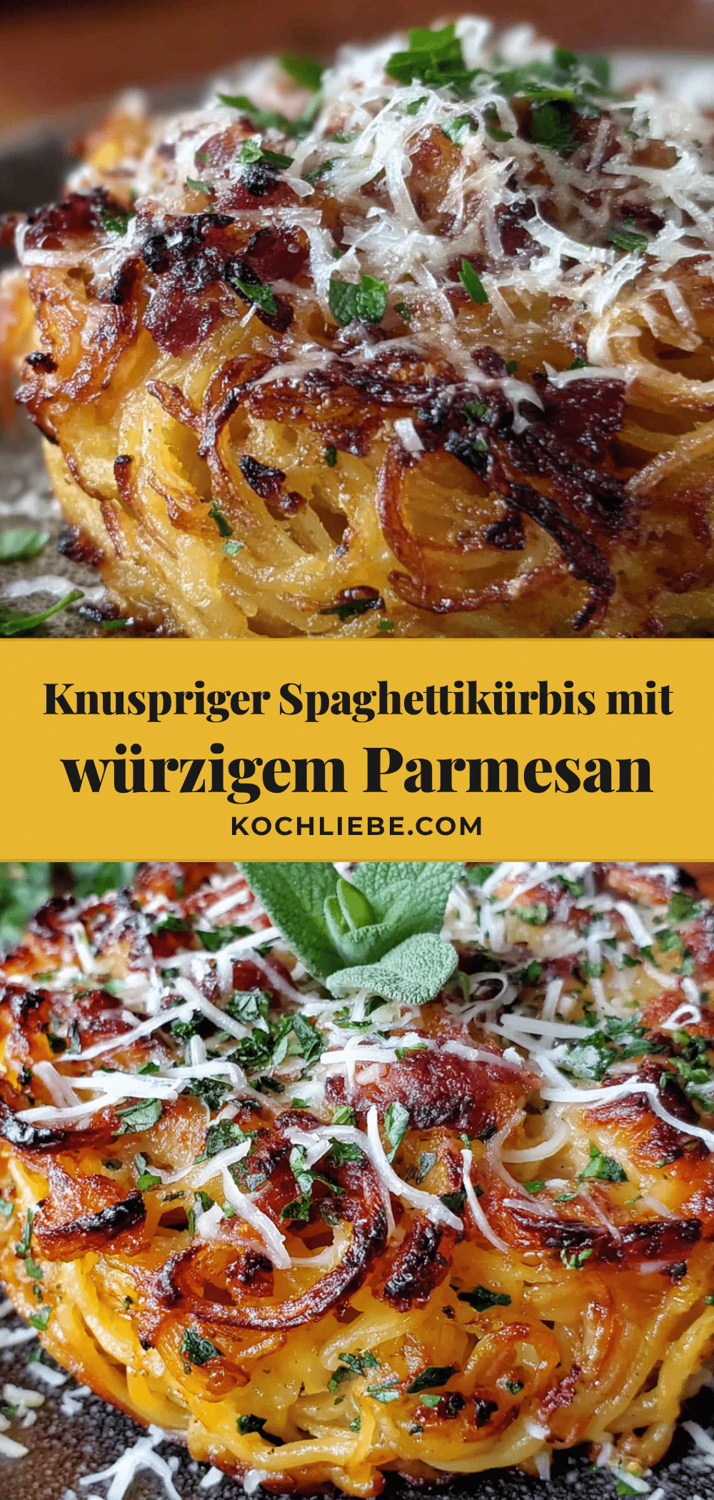 Knuspriger Spaghettikürbis mit Parmesan und Salbei recipe
