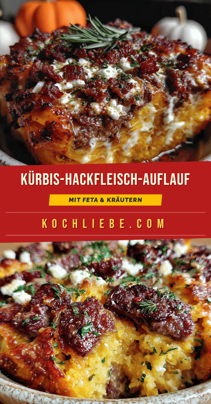 Kürbis-Hackfleisch-Auflauf mit Feta recipe