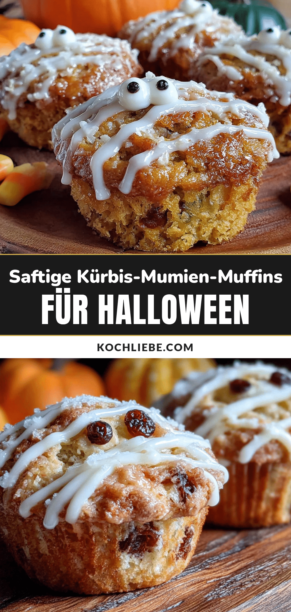 Kürbis-Mumien-Muffins recipe