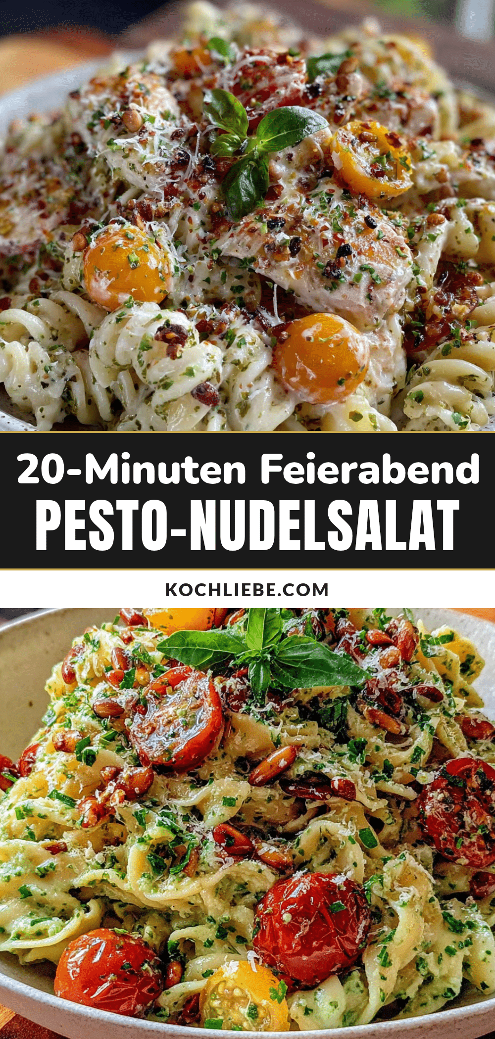 Nudelsalat mit Pesto und Pinienkernen recipe