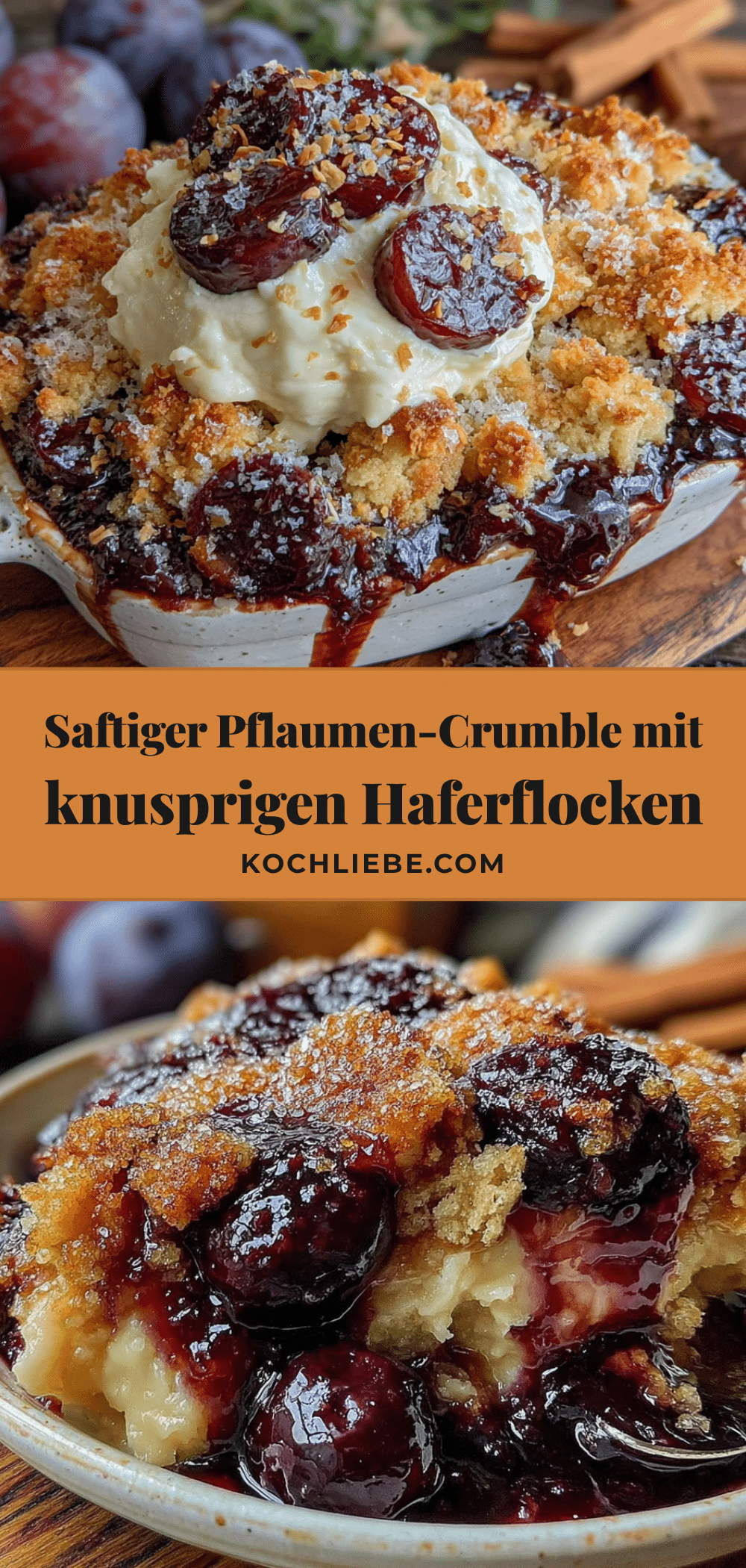 Pflaumen-Crumble mit Haferflocken recipe