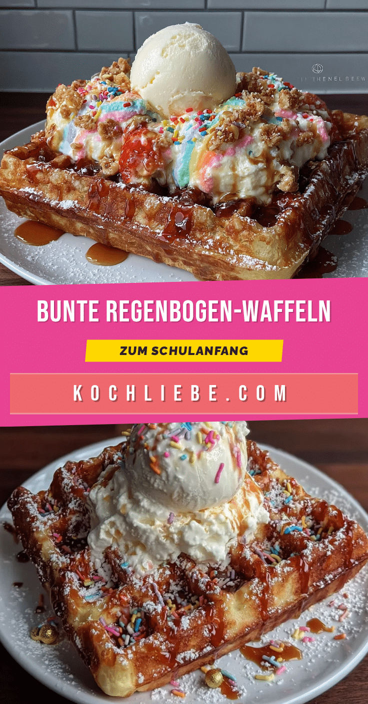 Regenbogen-Waffeln zum ersten Schultag recipe