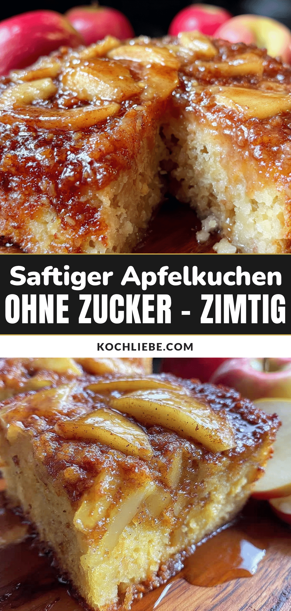 Saftiger Apfelkuchen ohne Zucker recipe