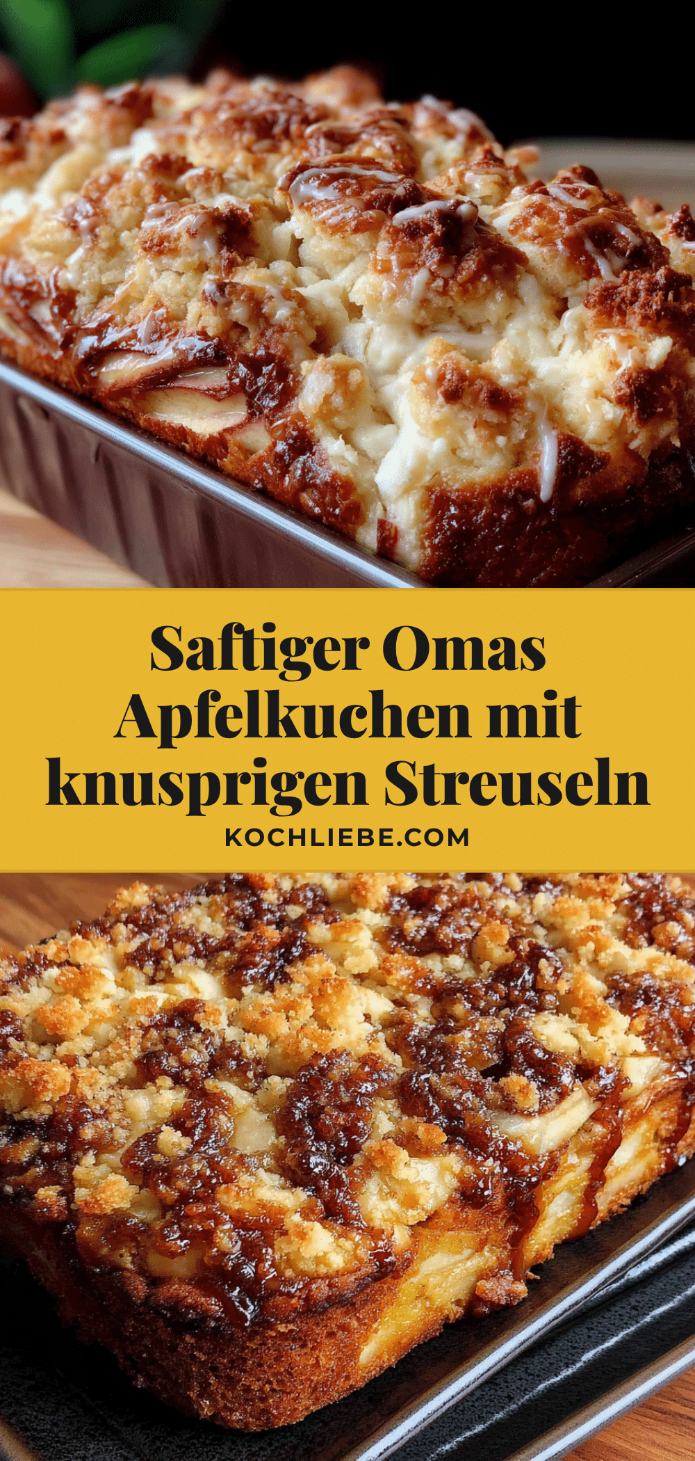 Saftiger Omas Apfelkuchen vom Blech mit Streuseln recipe