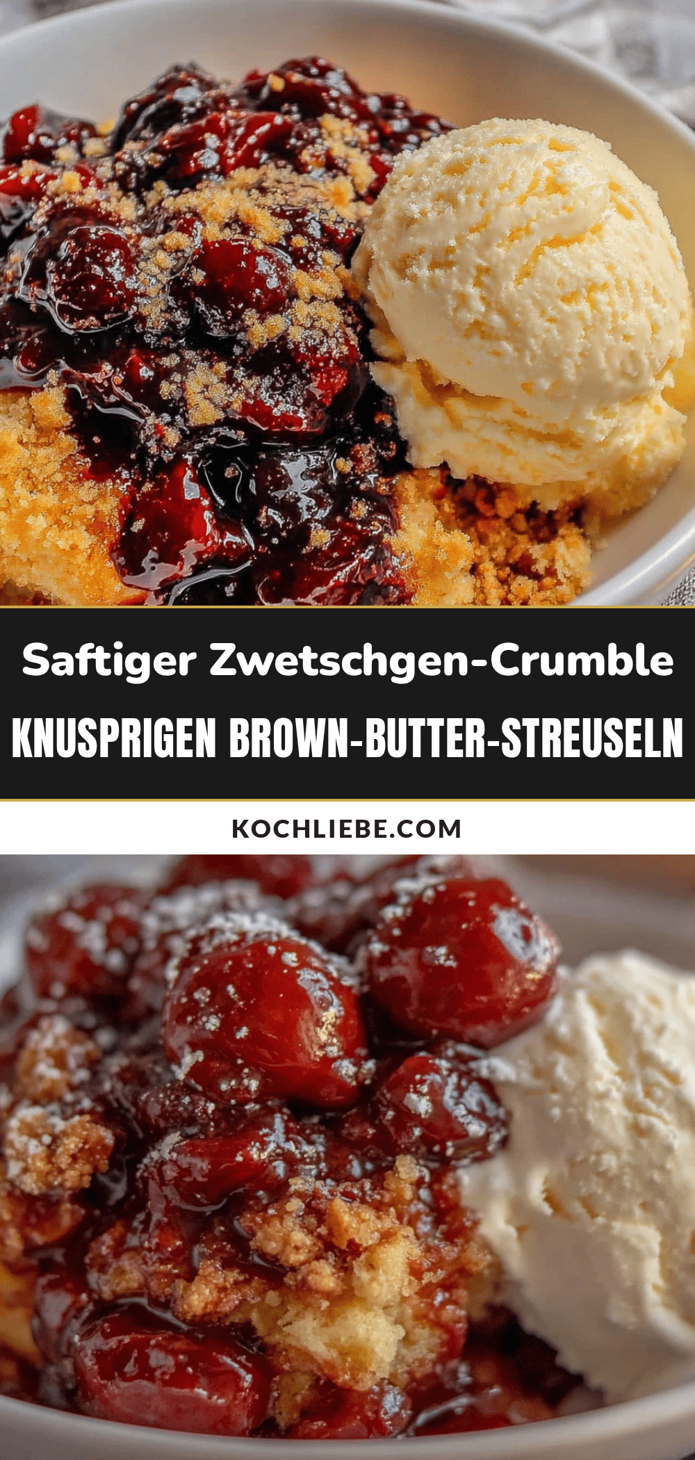 Saftiger Zwetschgen-Crumble mit knusprigen Brown-Butter-Streuseln recipe