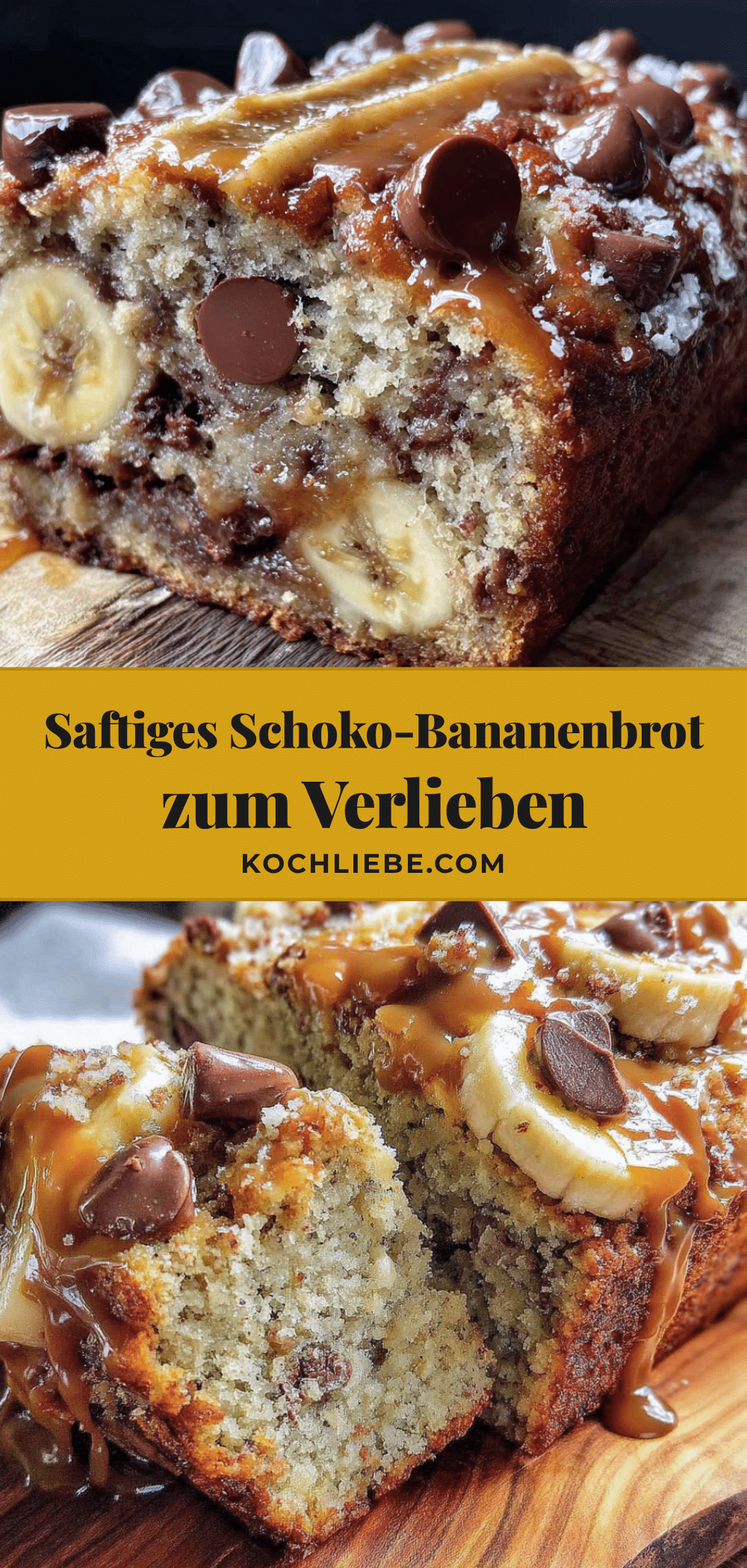 Saftiges Bananenbrot mit Schokostückchen recipe