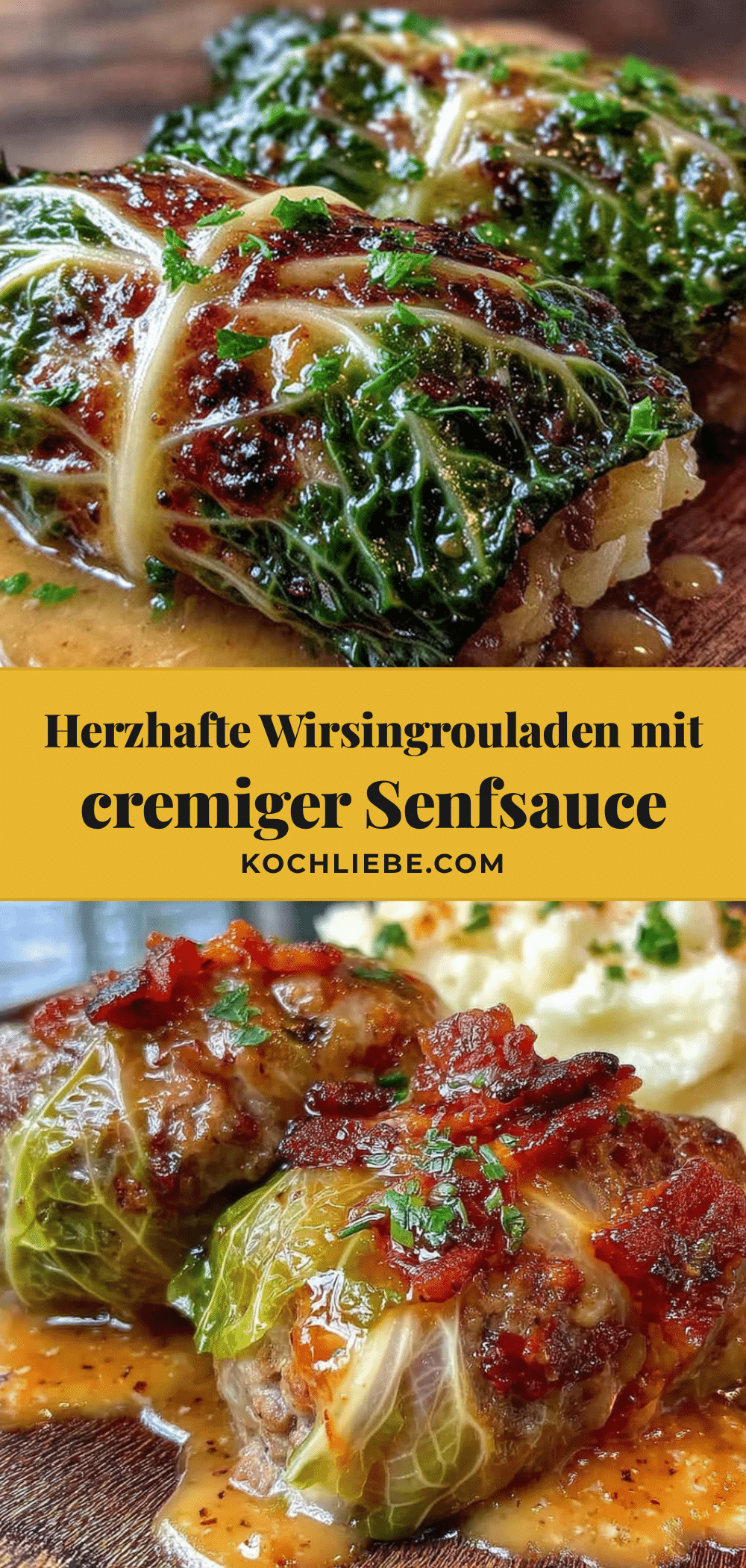 Wirsingrouladen mit Senfsauce recipe