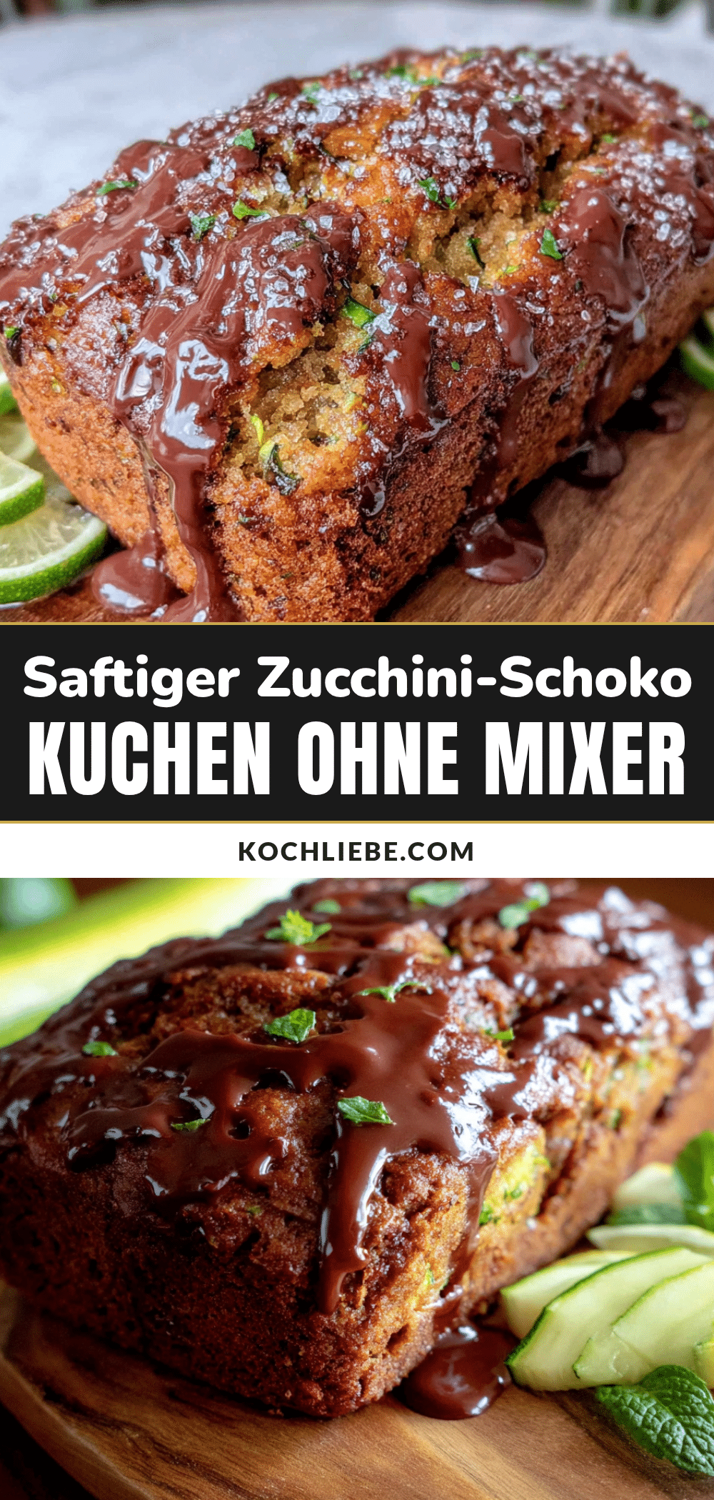 Zucchini-Schoko-Kuchen ohne Mixer recipe