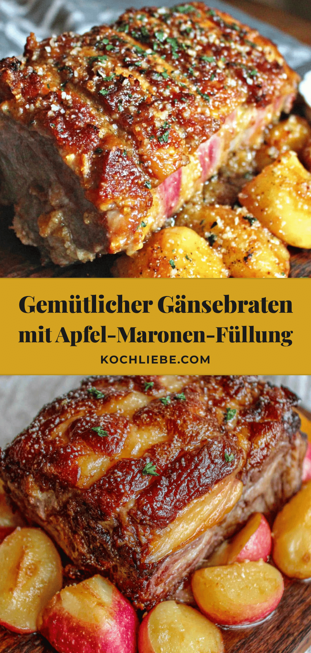 Bester gemütlicher Gänsebraten mit Apfel-Maronen-Füllung recipe