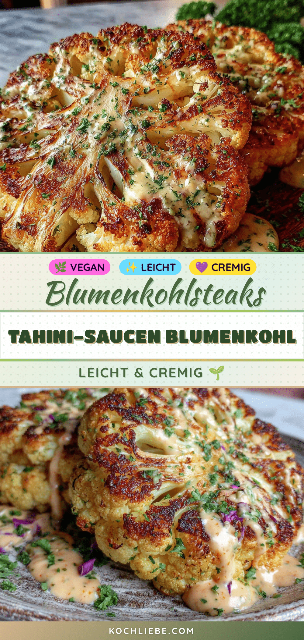 Blumenkohlsteaks mit Tahini-Sauce recipe