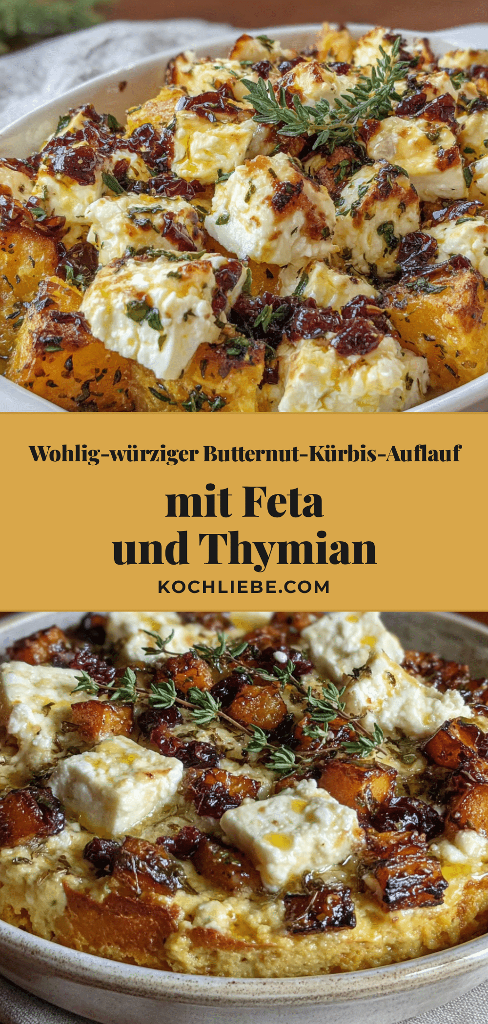 Butternut-Kürbis-Auflauf mit Feta recipe
