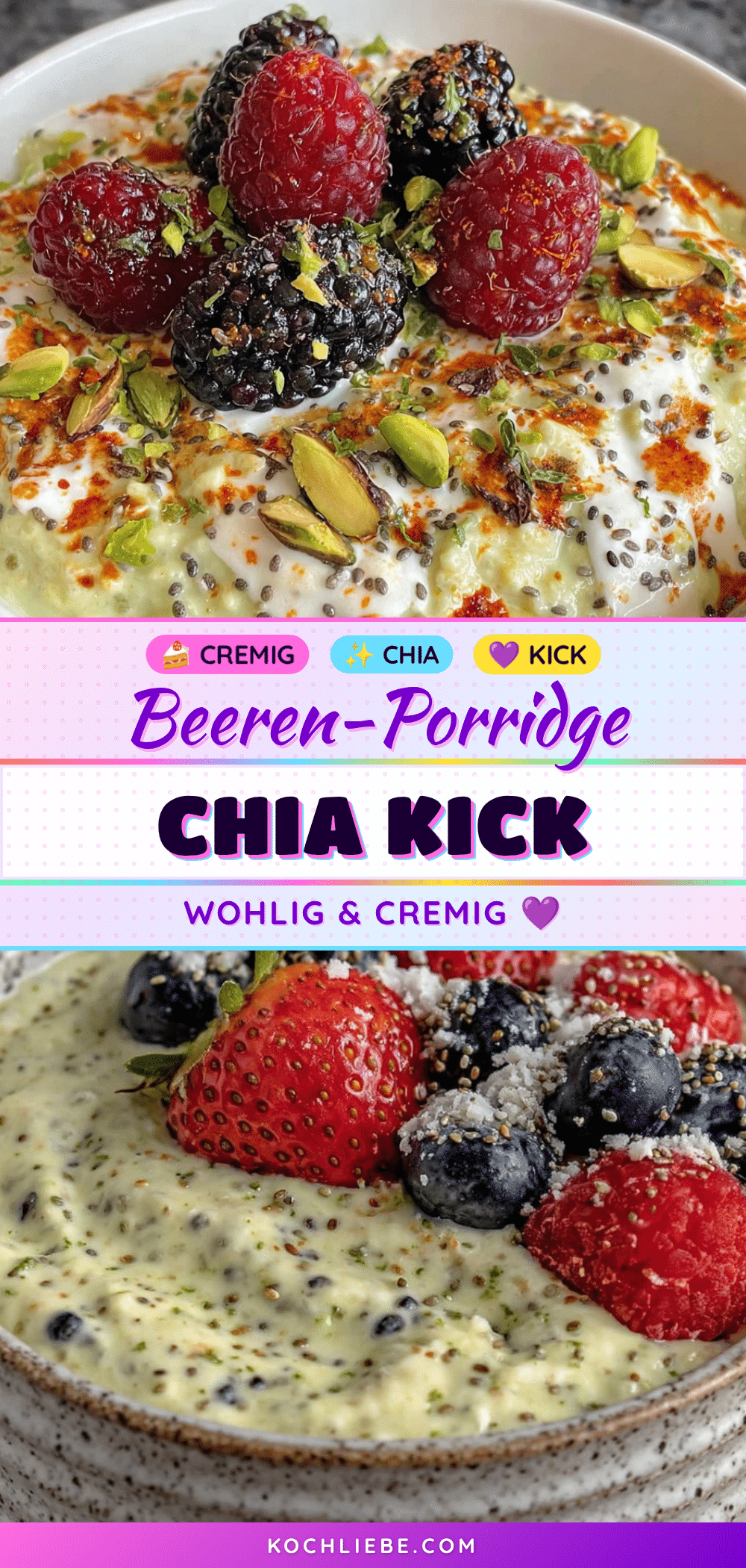 Cremiges Beeren-Porridge mit Chia recipe