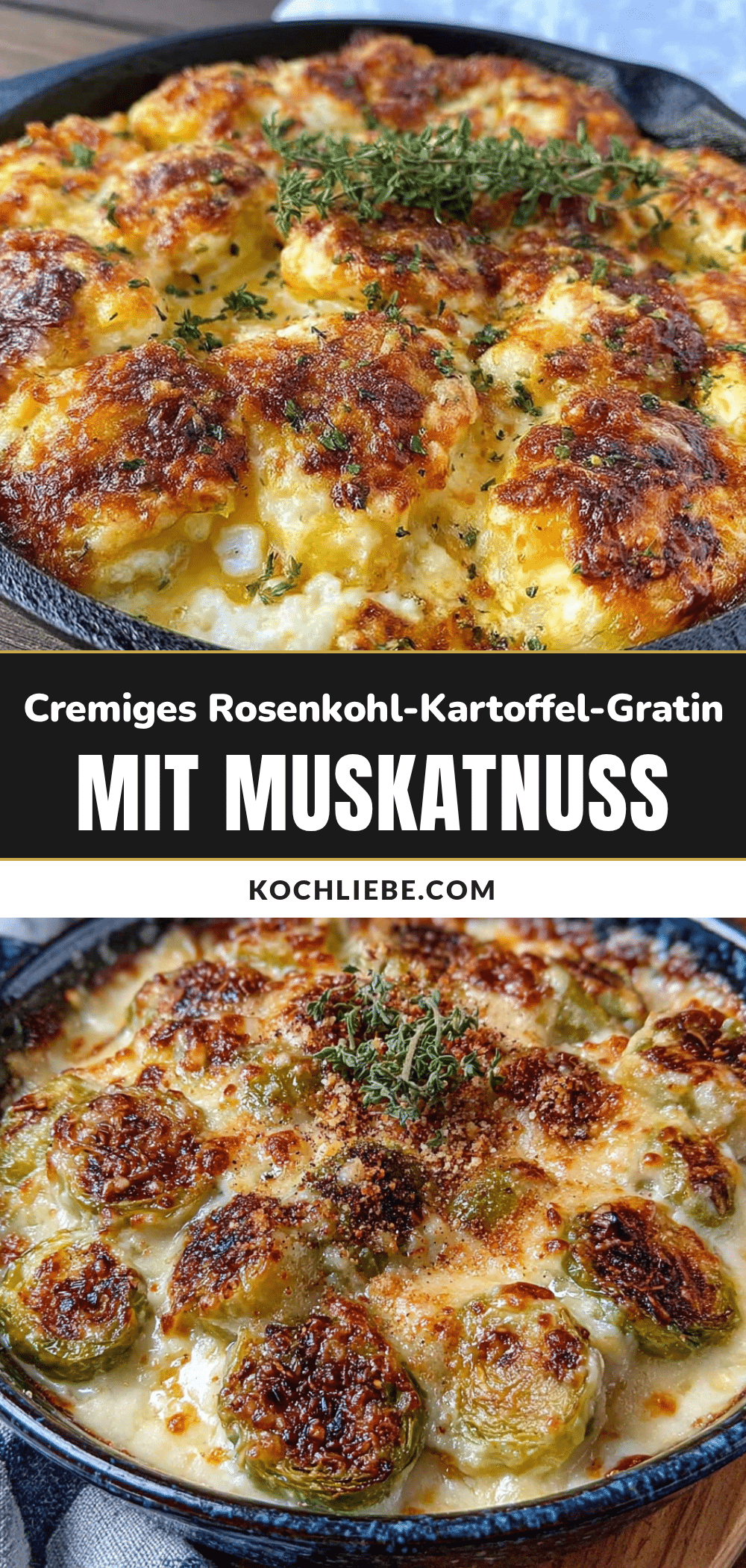 Cremiges Rosenkohl-Kartoffel-Gratin recipe