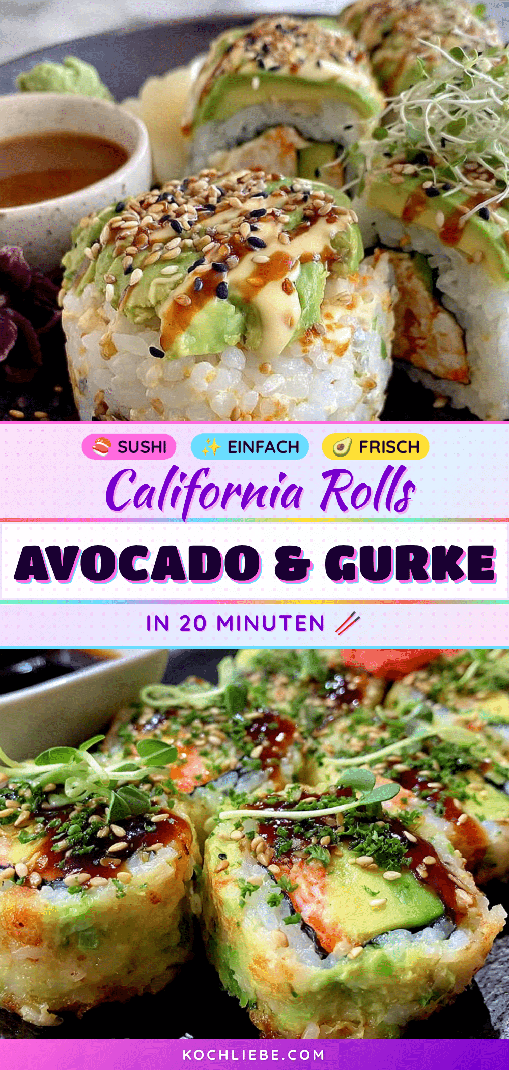 Einfache California Rolls mit Avocado und Gurke in 20 Minuten recipe