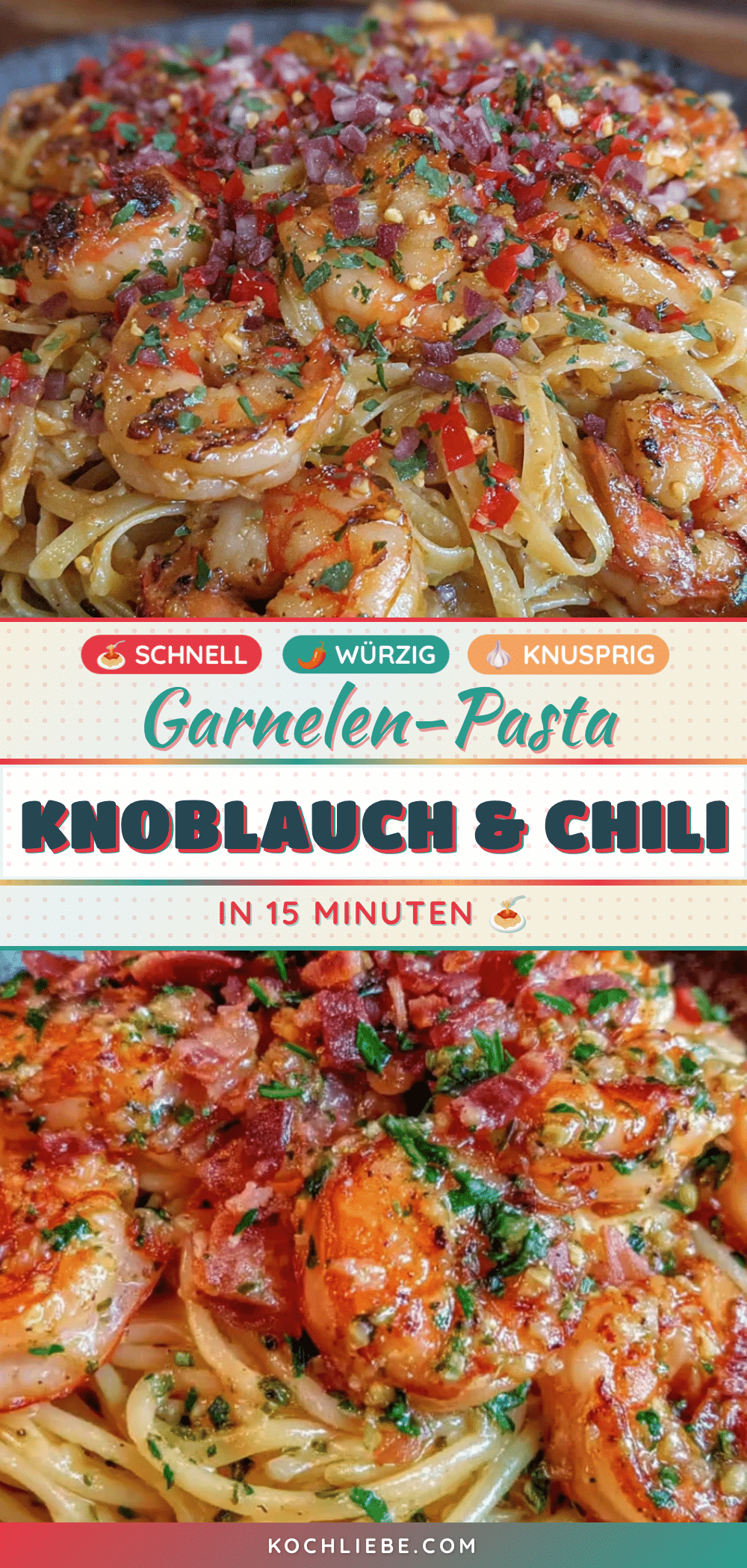 Einfache Garnelen-Pasta mit Knoblauch und Chili recipe