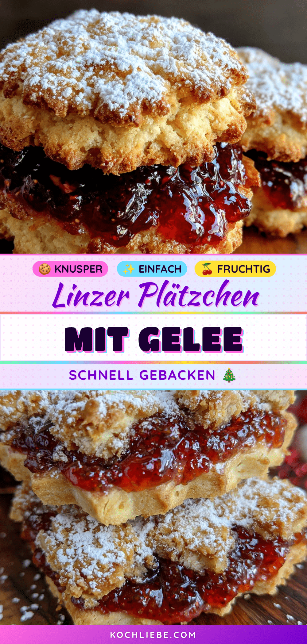 Einfache Linzer Plätzchen mit Johannisbeergelee recipe